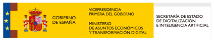 Logotipo del Gobierno de España, Ministerio de Asuntos Económicos y Transformación Digital.