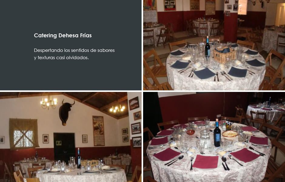 Comedor preparado para catering en Dehesa Frías.